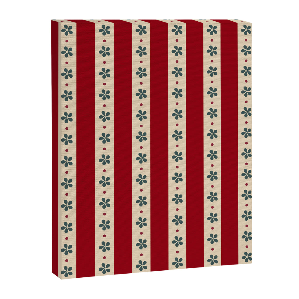 Red Stripes And Flowers Canvas Print Gallery Image 6