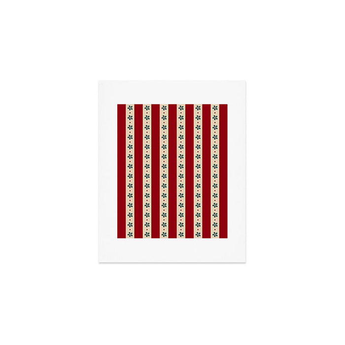 Red Stripes And Flowers Art Print Gallery Image 1
