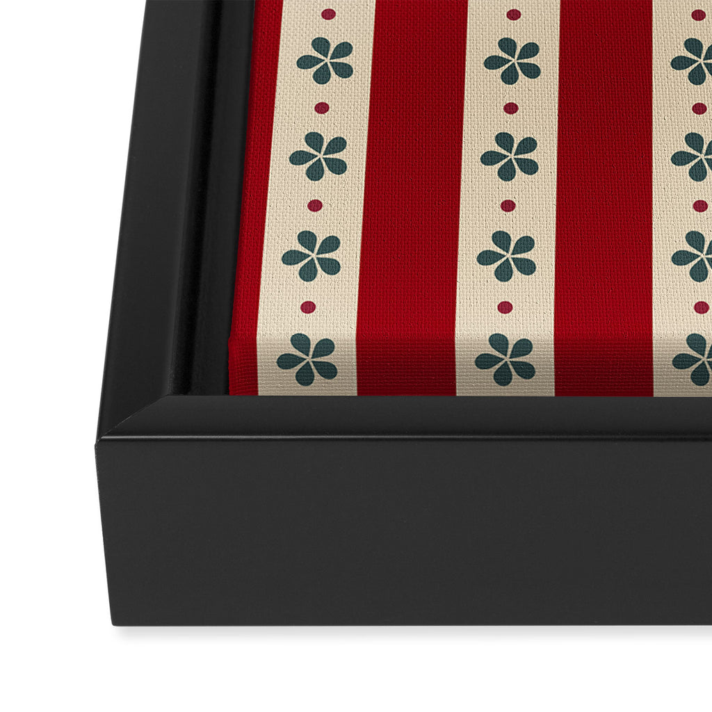 Red Stripes And Flowers Framed Canvas Print Gallery Image 3