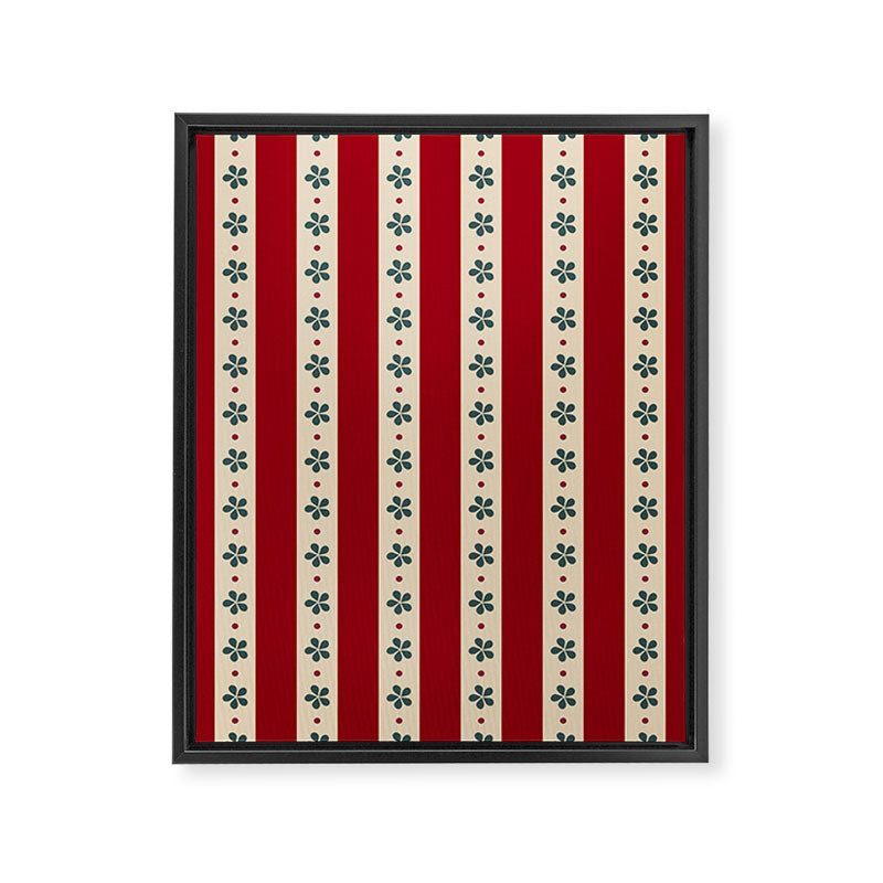 Red Stripes And Flowers Framed Canvas Print Gallery Image 6
