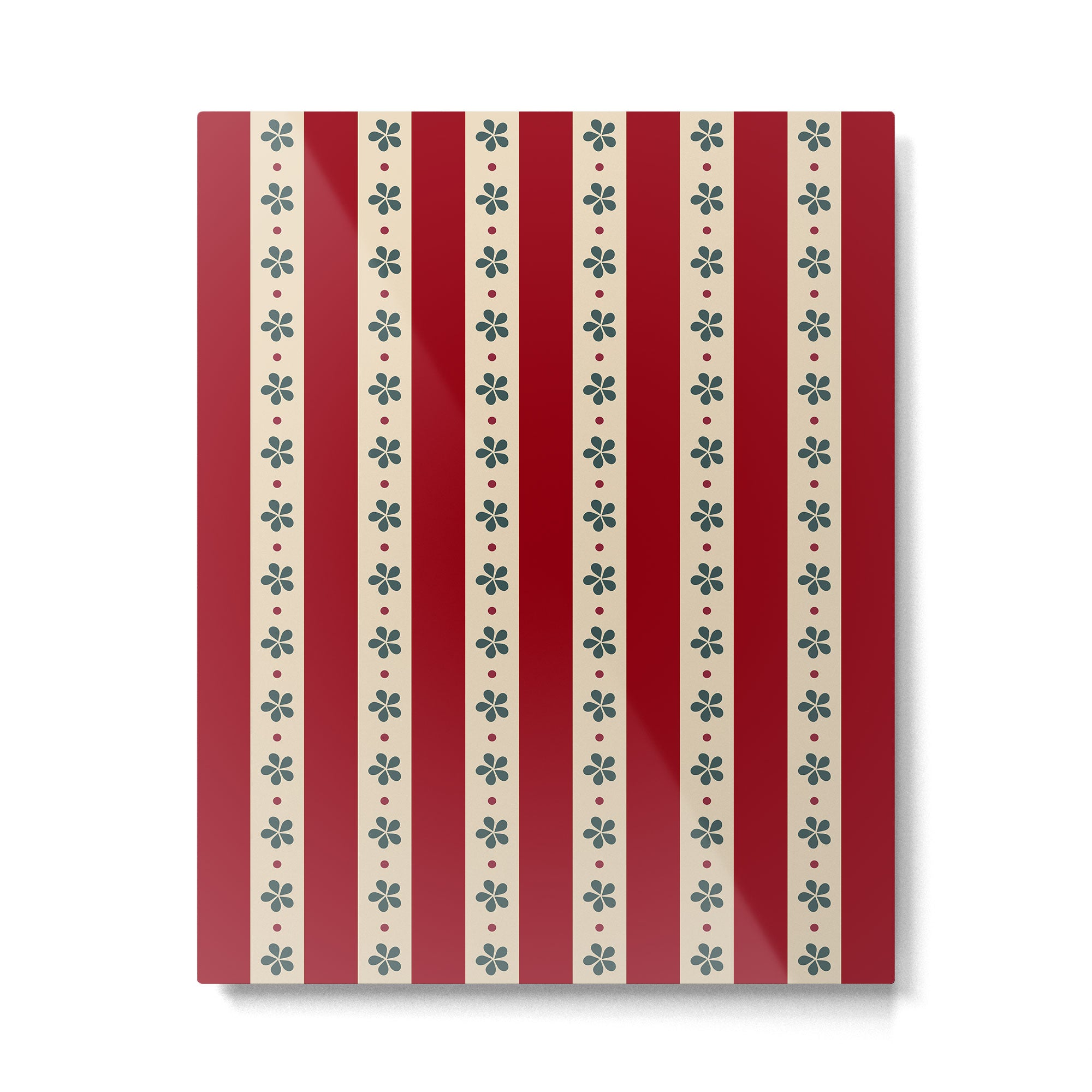 Red Stripes And Flowers Metal Print Gallery Image 4