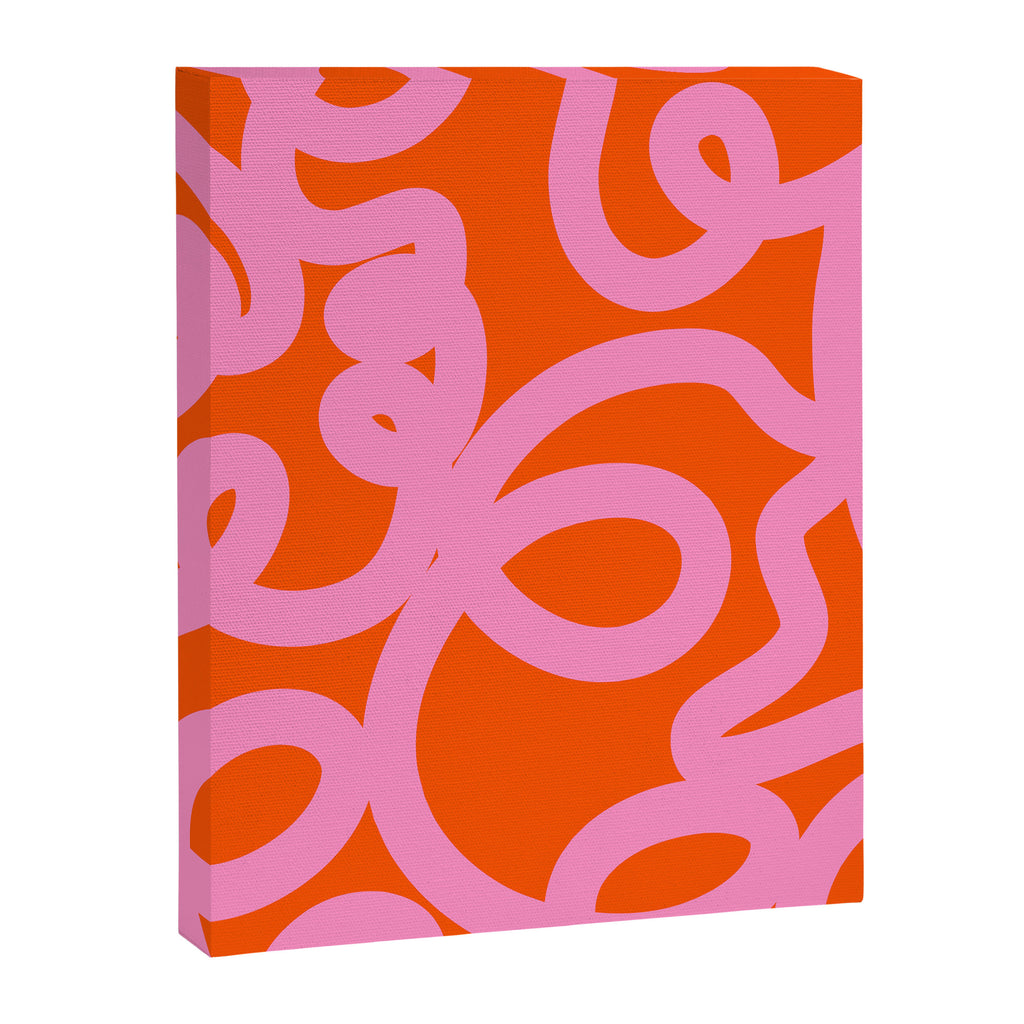 Retro Abstract Lines Orange And Pink Aesthetic Canvas Print Gallery Image 6