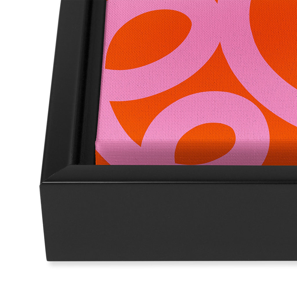 Retro Abstract Lines Orange And Pink Aesthetic Framed Canvas Print Gallery Image 3