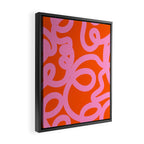Retro Abstract Lines Orange And Pink Aesthetic Framed Canvas Print Gallery Image 2