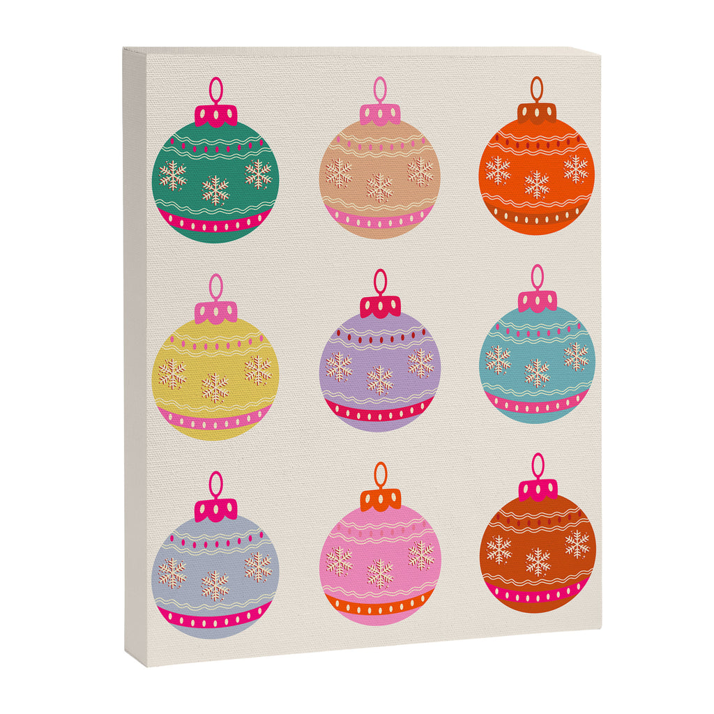 Retro Colorful Christmas Baubles Canvas Print Gallery Image 6