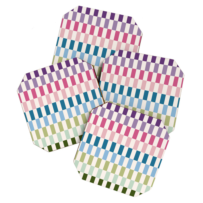 Retro Colorful Stripes Coaster Gallery Image 1