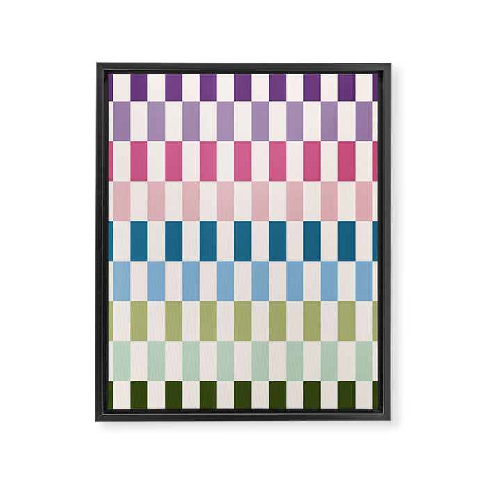 Retro Colorful Stripes Framed Canvas Print Gallery Image 1