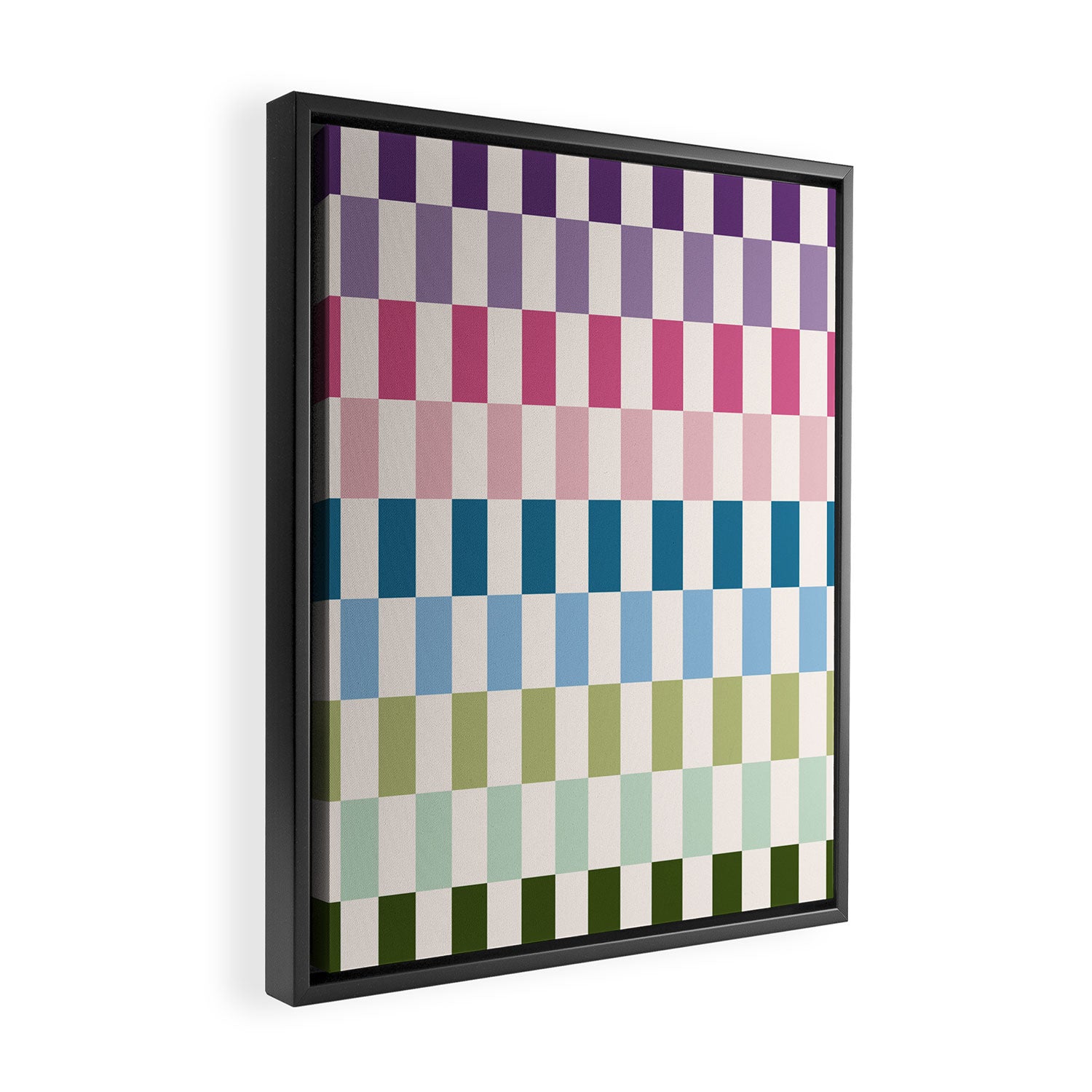 Retro Colorful Stripes Framed Canvas Print Gallery Image 2