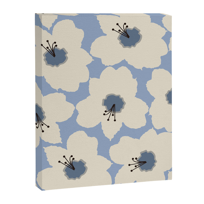 Retro Floral Light Blue Canvas Print Gallery Image 1