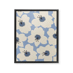Retro Floral Light Blue Framed Canvas Print Gallery Image 6