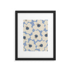Retro Floral Light Blue Framed Art Print Gallery Image 5