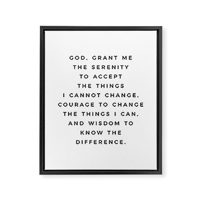 Serenity Prayer, Serenity Prayer Wall Art Bible Verse Scripture Christian Inspirational Quote  Framed Canvas Print Gallery Image 1
