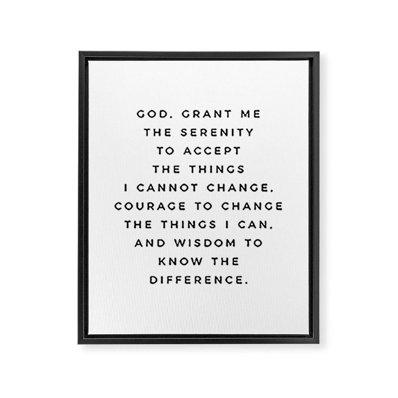 Serenity Prayer, Serenity Prayer Wall Art Bible Verse Scripture Christian Inspirational Quote  Framed Canvas Print Gallery Image 6
