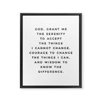 Serenity Prayer, Serenity Prayer Wall Art Bible Verse Scripture Christian Inspirational Quote  Framed Canvas Print Gallery Image 6