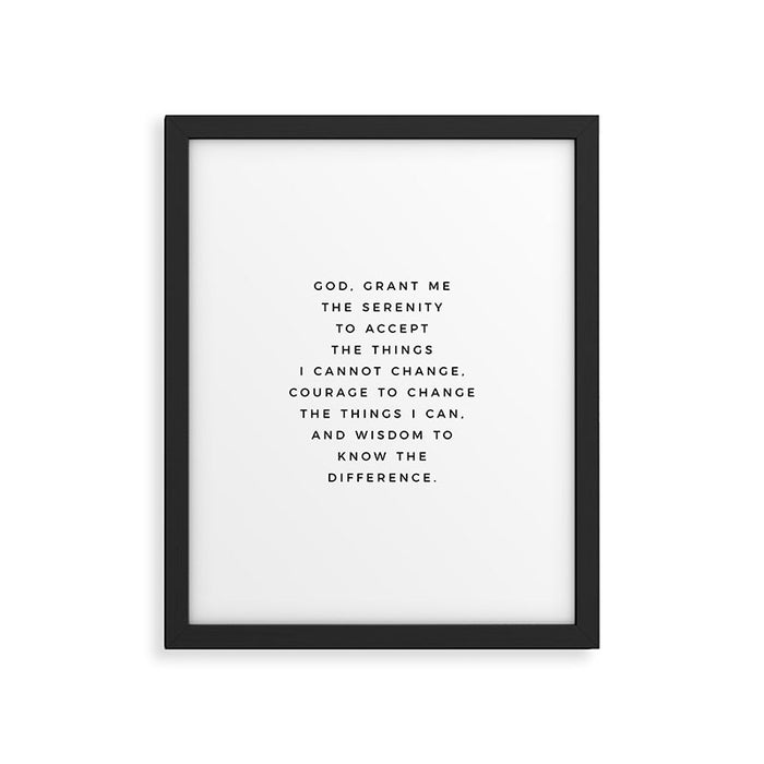 Serenity Prayer, Serenity Prayer Wall Art Bible Verse Scripture Christian Inspirational Quote  Framed Art Print Gallery Image 1