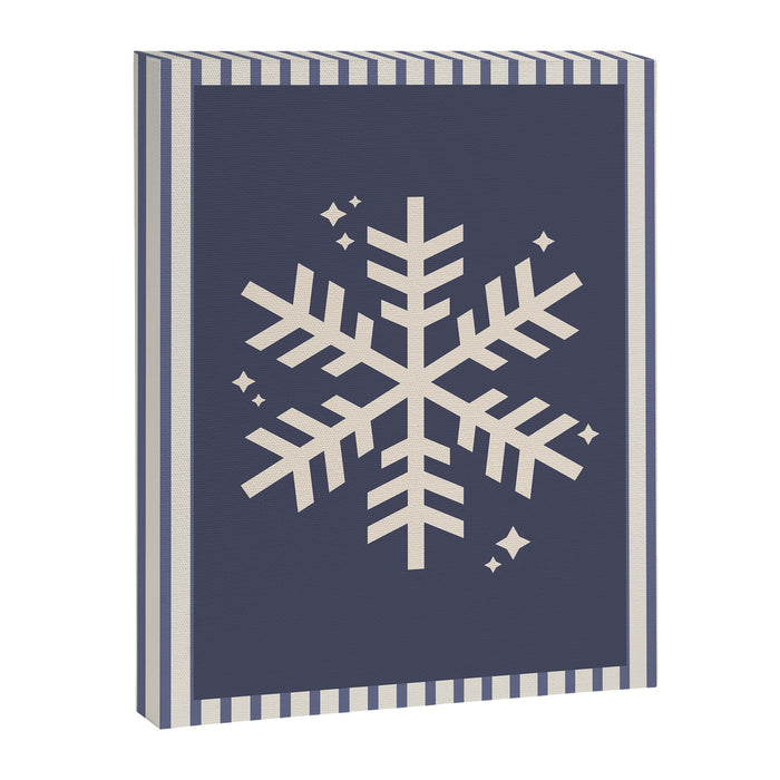 Snowflake Blue Striped Canvas Print Gallery Image 1