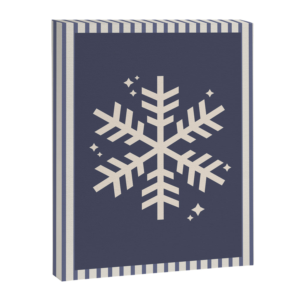 Snowflake Blue Striped Canvas Print Gallery Image 6