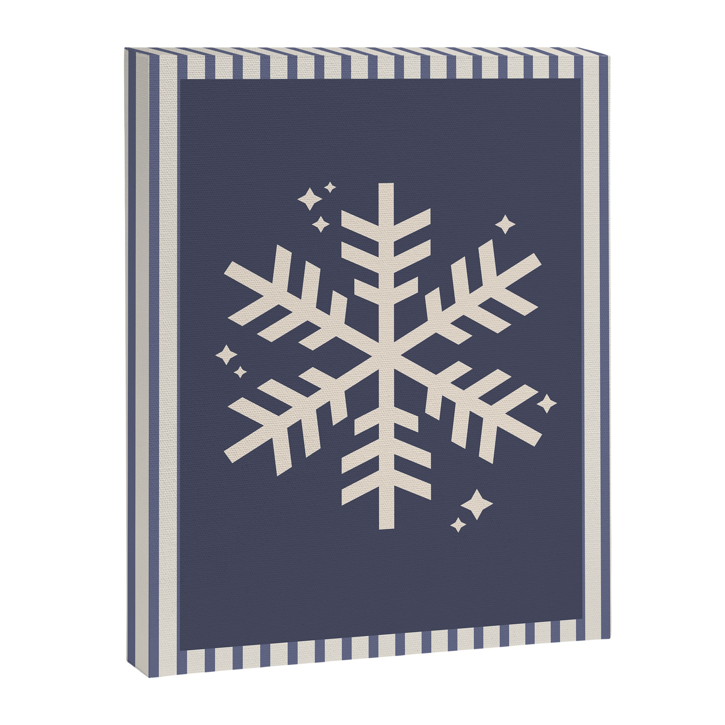 Snowflake Blue Striped Canvas Print Gallery Image 6