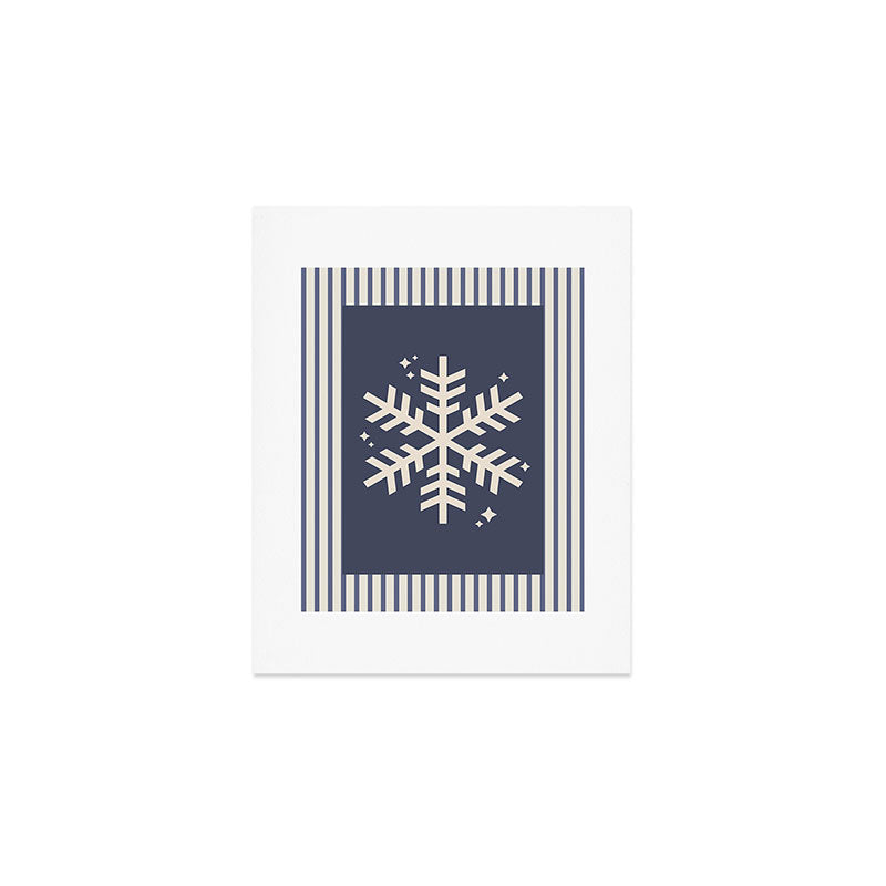 Snowflake Blue Striped Art Print Gallery Image 1