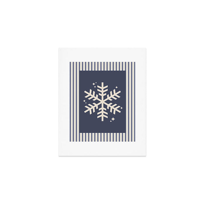 Snowflake Blue Striped Art Print Gallery Image 1
