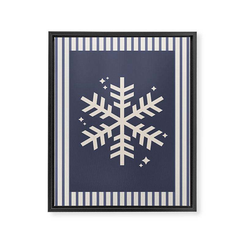 Snowflake Blue Striped Framed Canvas Print Gallery Image 6