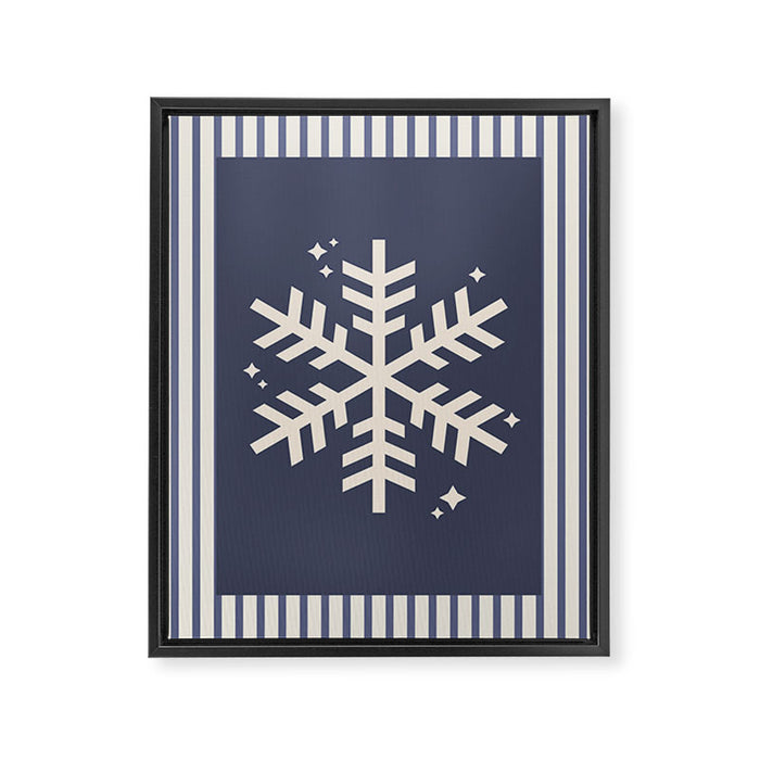 Snowflake Blue Striped Framed Canvas Print Gallery Image 1