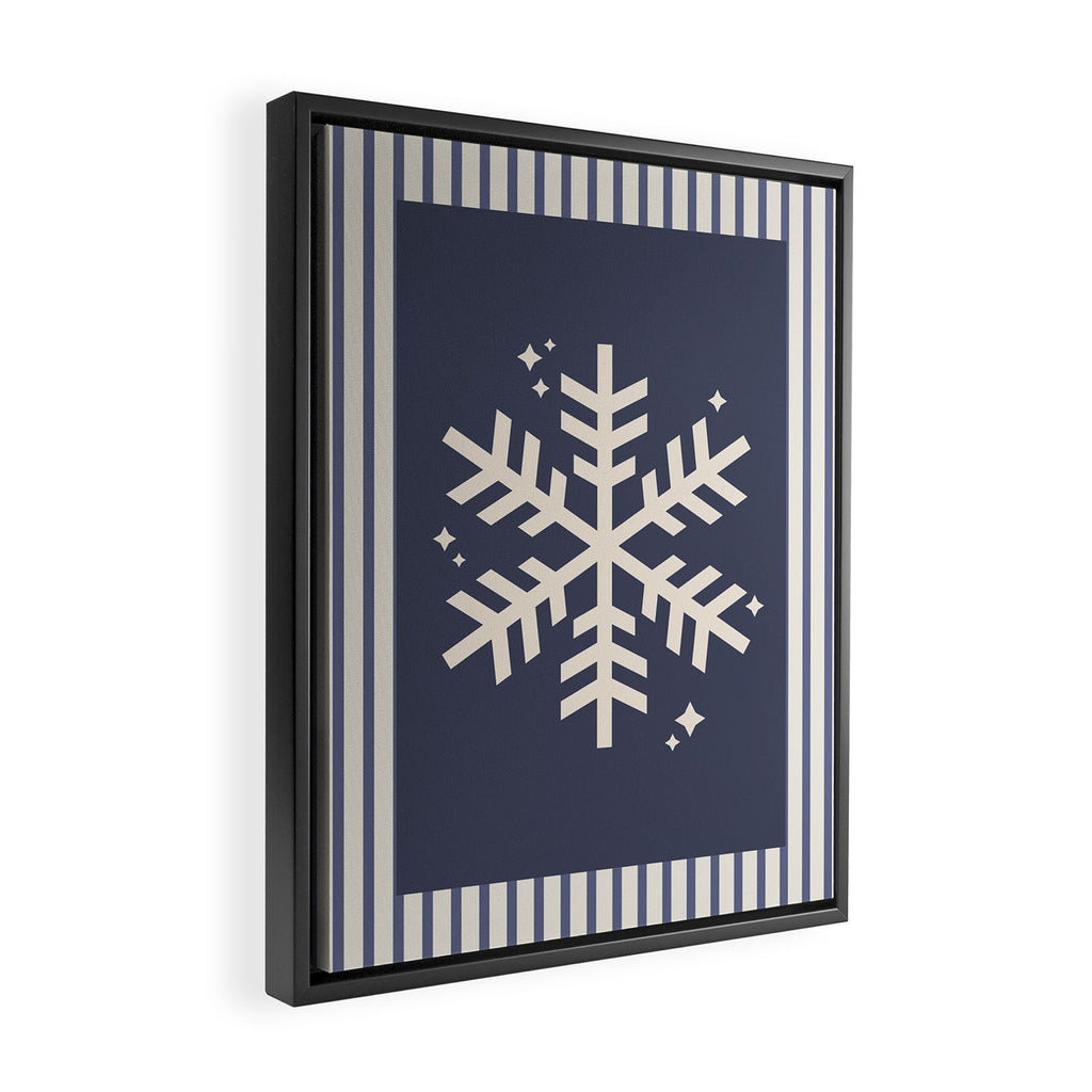 Snowflake Blue Striped Framed Canvas Print Gallery Image 2