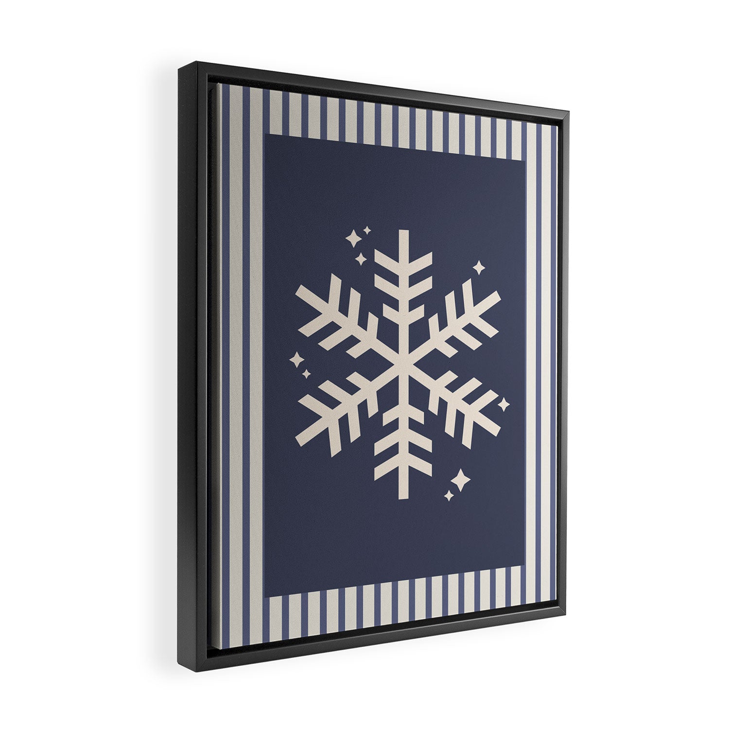 Snowflake Blue Striped Framed Canvas Print Gallery Image 2