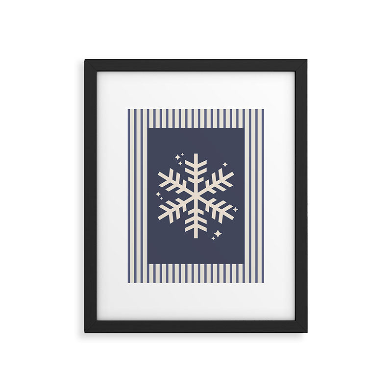 Snowflake Blue Striped Framed Art Print Gallery Image 5