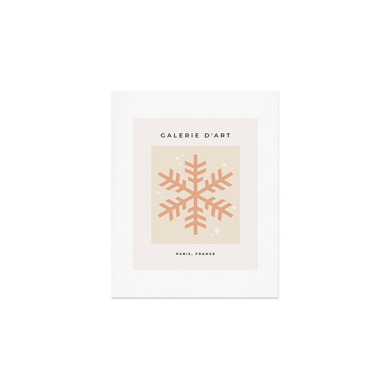 Snowflake Boho Christmas Decor Modern Earth Tones Art Print Gallery Image 1