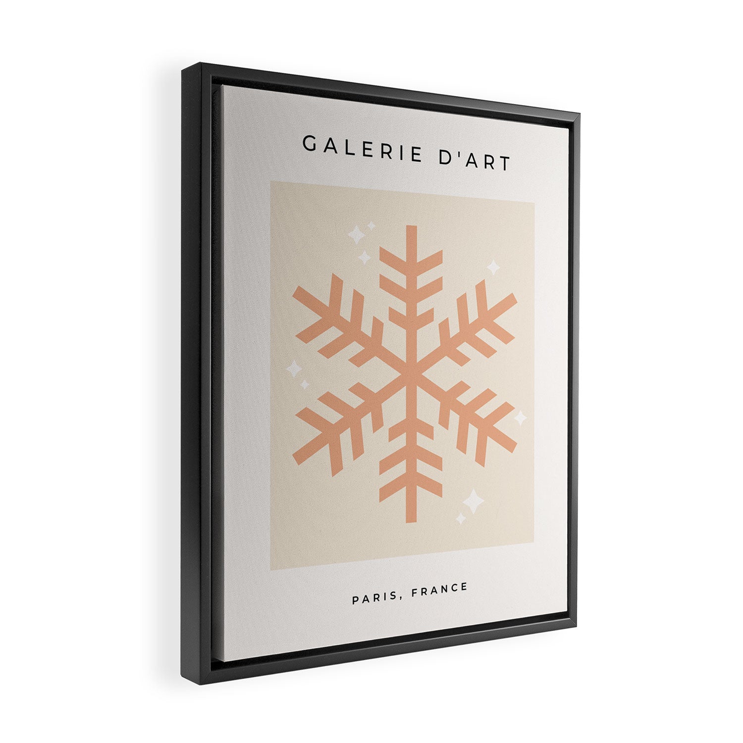 Snowflake Boho Christmas Decor Modern Earth Tones Framed Canvas Print Gallery Image 2