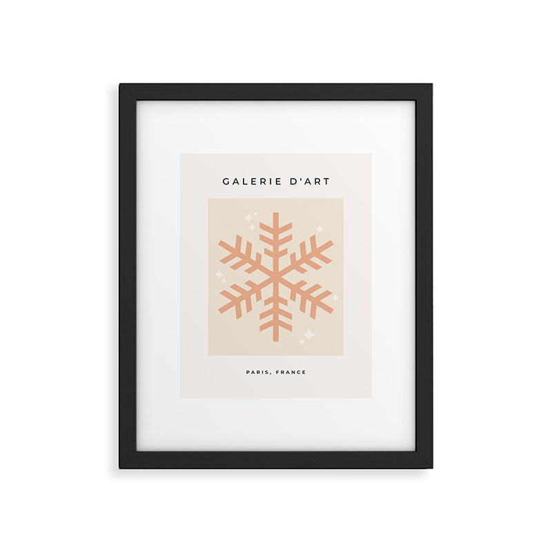 Snowflake Boho Christmas Decor Modern Earth Tones Framed Art Print Gallery Image 4