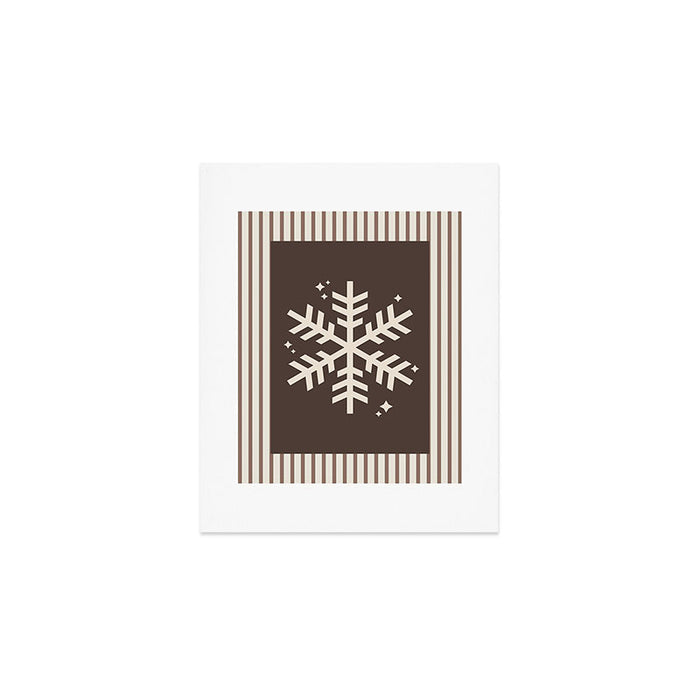 Snowflake Brown Striped Art Print Gallery Image 1
