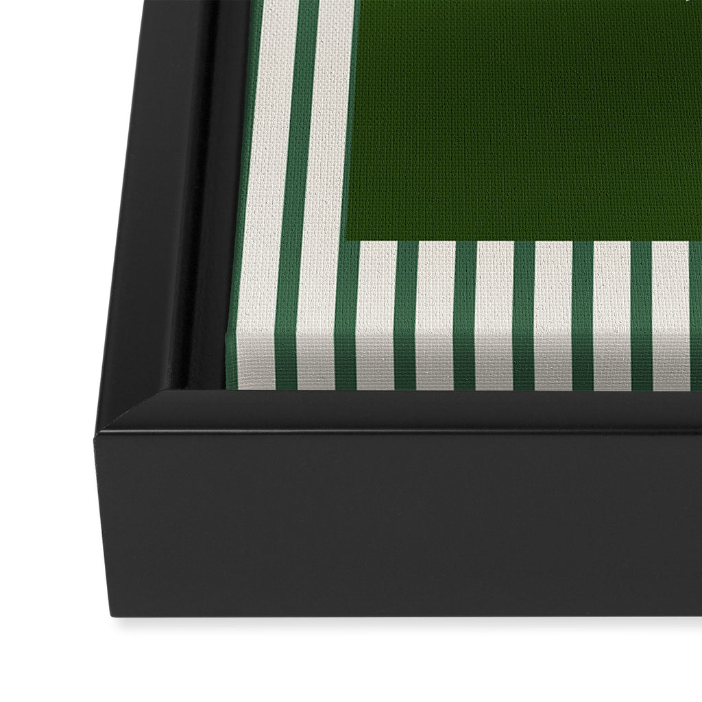 Snowflake Green Striped Framed Canvas Print Gallery Image 3