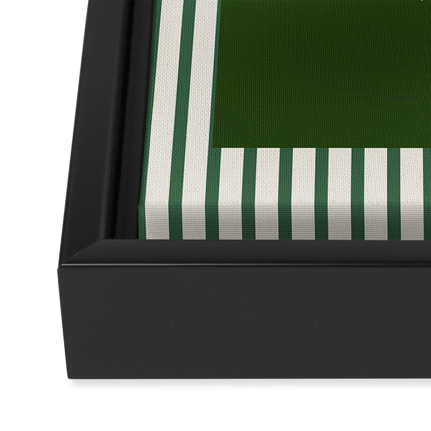 Snowflake Green Striped Framed Canvas Print Gallery Image 3