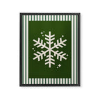 Snowflake Green Striped Framed Canvas Print Gallery Image 6