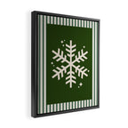 Snowflake Green Striped Framed Canvas Print Gallery Image 2