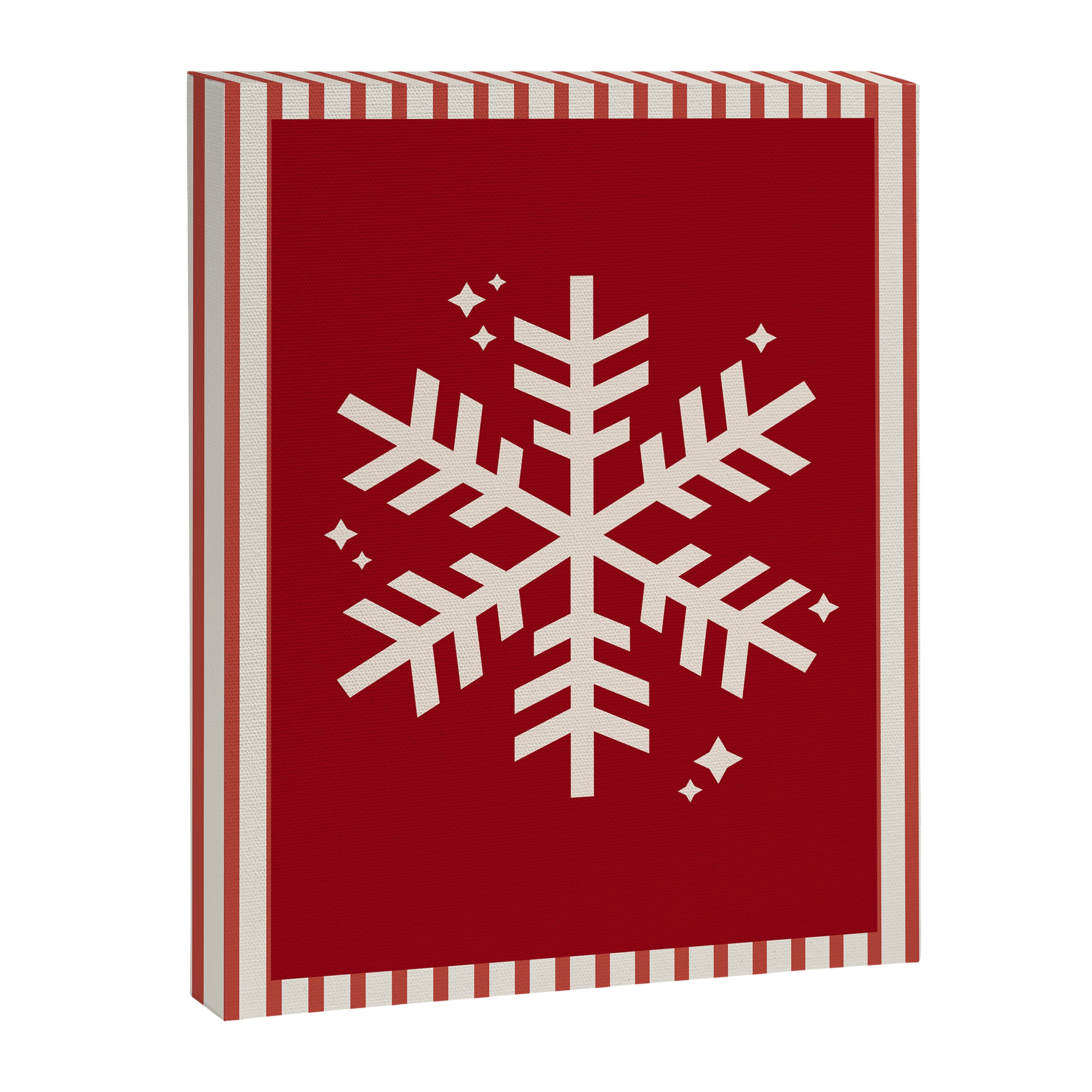 Snowflake Red Striped Canvas Print Gallery Image 6