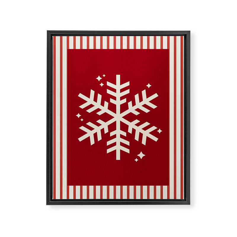 Snowflake Red Striped Framed Canvas Print Gallery Image 6