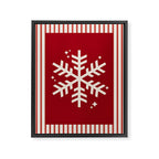 Snowflake Red Striped Framed Canvas Print Gallery Image 6
