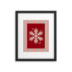 Snowflake Red Striped Framed Art Print Gallery Image 5