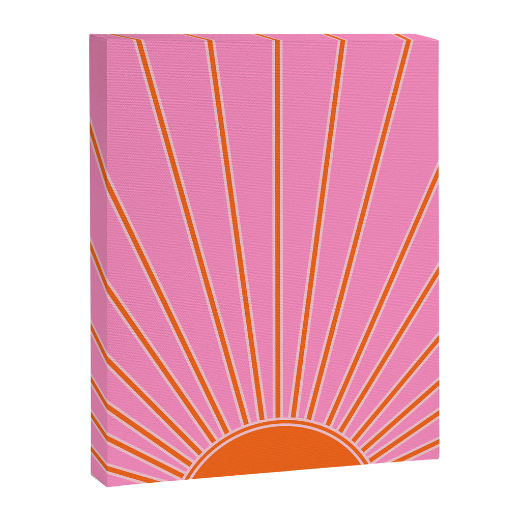 Sun Print Sunrise Pink And Orange Colors Sunshine Retro Sun Wall Art Vintage Boho Abstract Decor Canvas Print Gallery Image 6