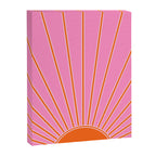 Sun Print Sunrise Pink And Orange Colors Sunshine Retro Sun Wall Art Vintage Boho Abstract Decor Canvas Print Gallery Image 6