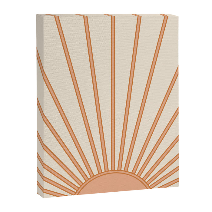 Sun Print Sunrise Sunshine Sun Wall Art Boho Sun Earth Tones Terracotta Mid Century Modern Decor  Canvas Print Gallery Image 1