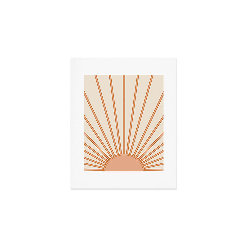 Sun Print Sunrise Sunshine Sun Wall Art Boho Sun Earth Tones Terracotta Mid Century Modern Decor  Art Print Gallery Image 1