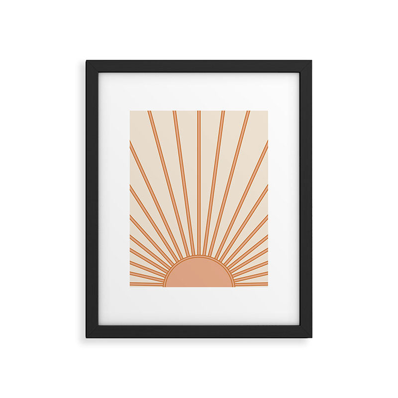 Sun Print Sunrise Sunshine Sun Wall Art Boho Sun Earth Tones Terracotta Mid Century Modern Decor  Framed Art Print Gallery Image 5