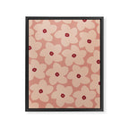 Terracotta Pink Retro Flower Framed Canvas Print Gallery Image 6