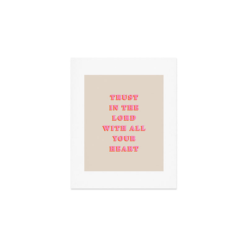 Trust In The Lord With All Your Heart Proverbs 3:5-6 Bible Verse Scripture Wall Art Christian Quote Art Print Gallery Image 1
