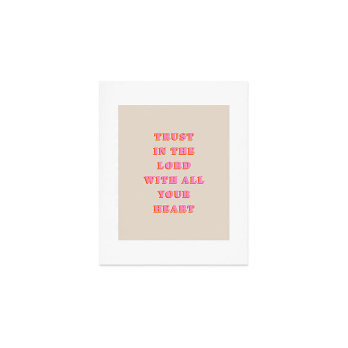 Trust In The Lord With All Your Heart Proverbs 3:5-6 Bible Verse Scripture Wall Art Christian Quote Art Print Gallery Image 1