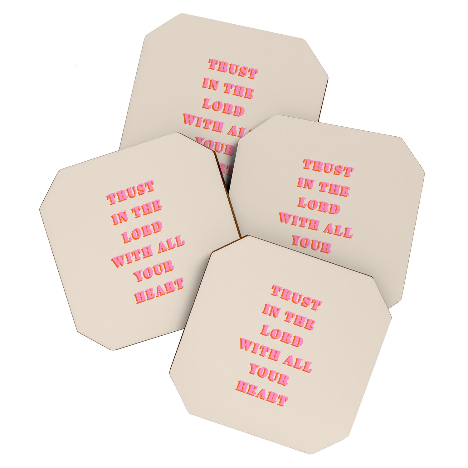 Trust In The Lord With All Your Heart Proverbs 3:5-6 Bible Verse Scripture Wall Art Christian Quote Coaster Gallery Image 1